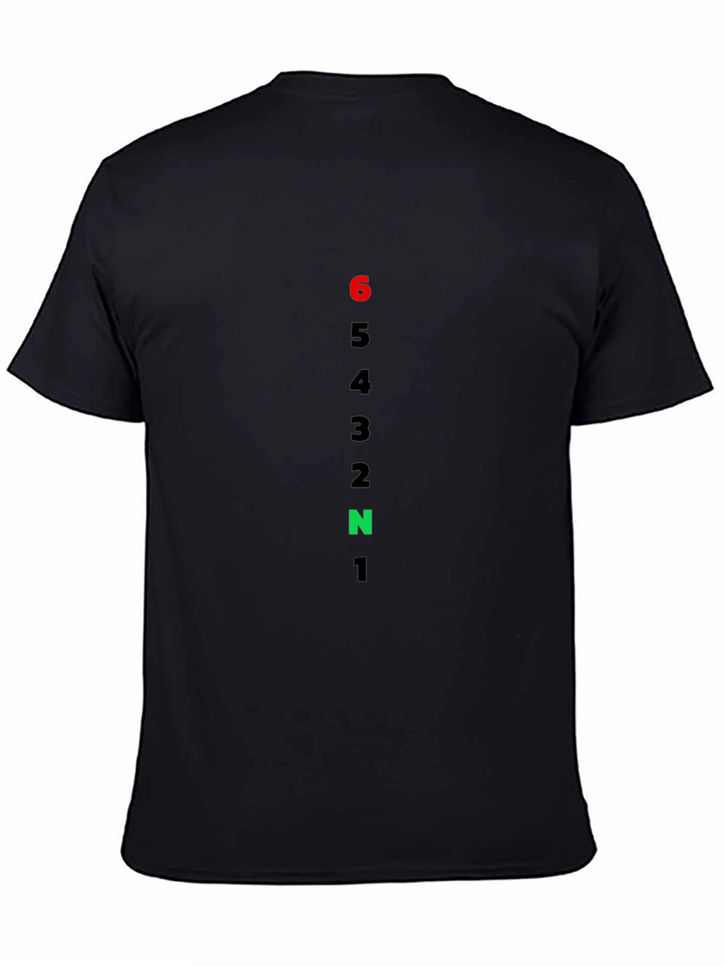 Motorcycle Gear Shift Pattern T-Shirt - Black