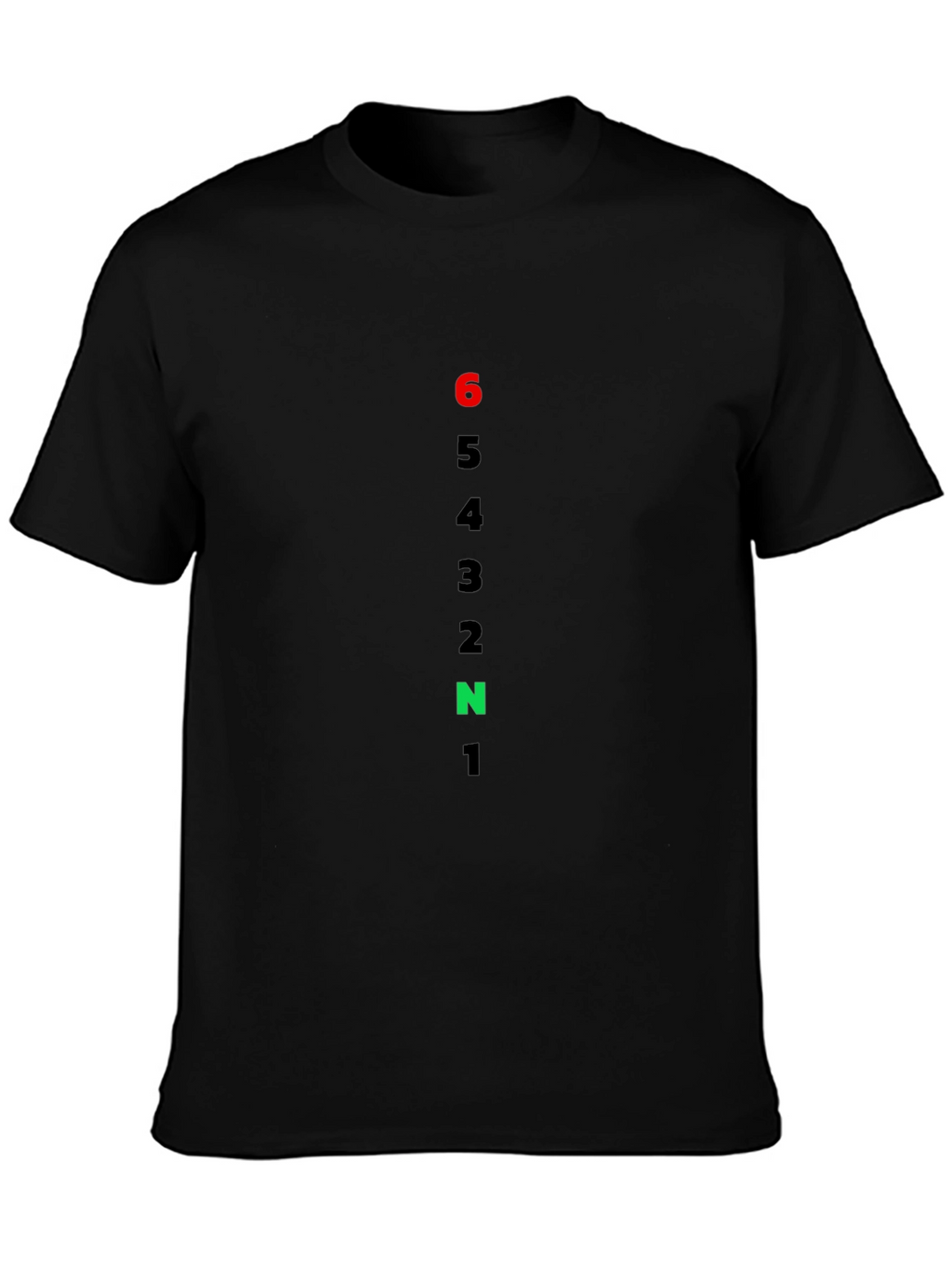 Motorcycle Gear Shift Pattern T-Shirt - Black