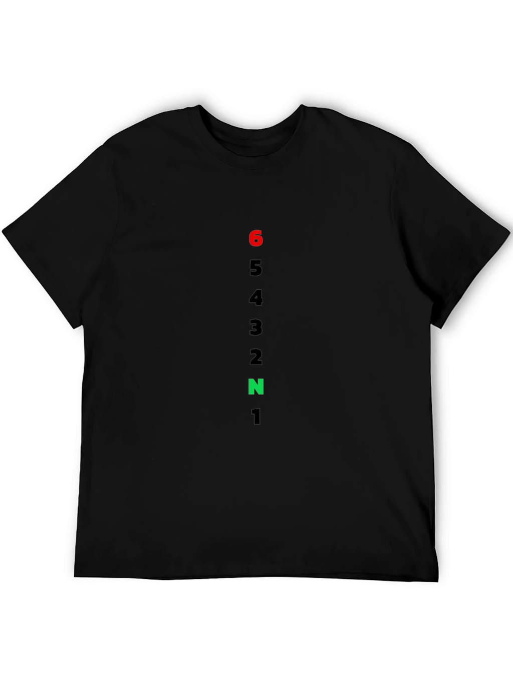 Motorcycle Gear Shift Pattern T-Shirt - Black