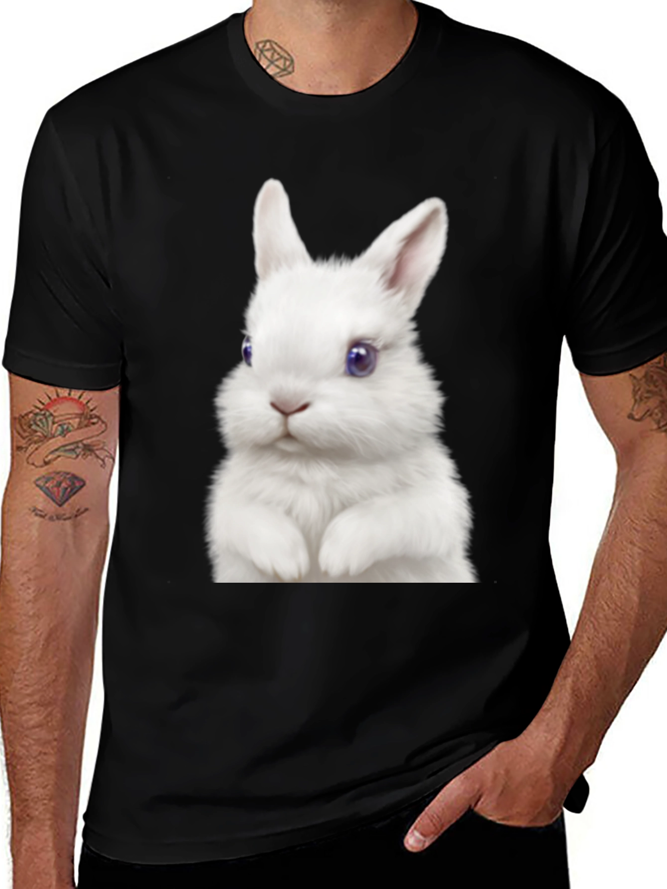 Bunny Graphic Black T-Shirt