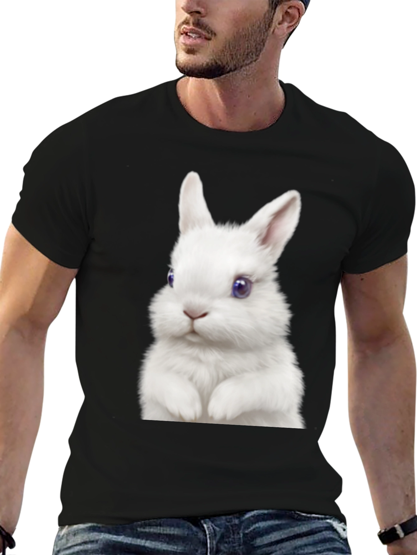 Bunny Graphic Black T-Shirt