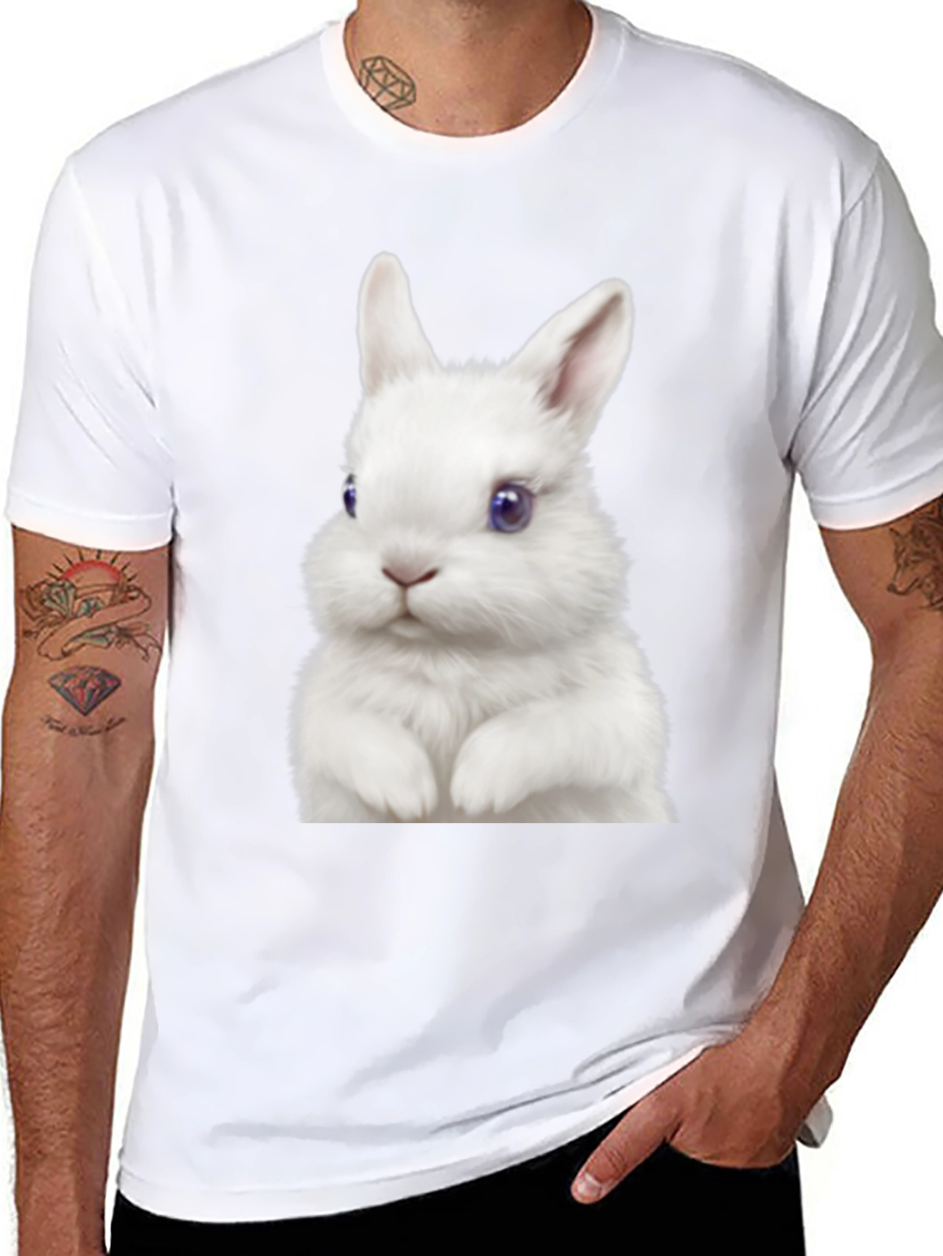 Bunny Graphic Black T-Shirt