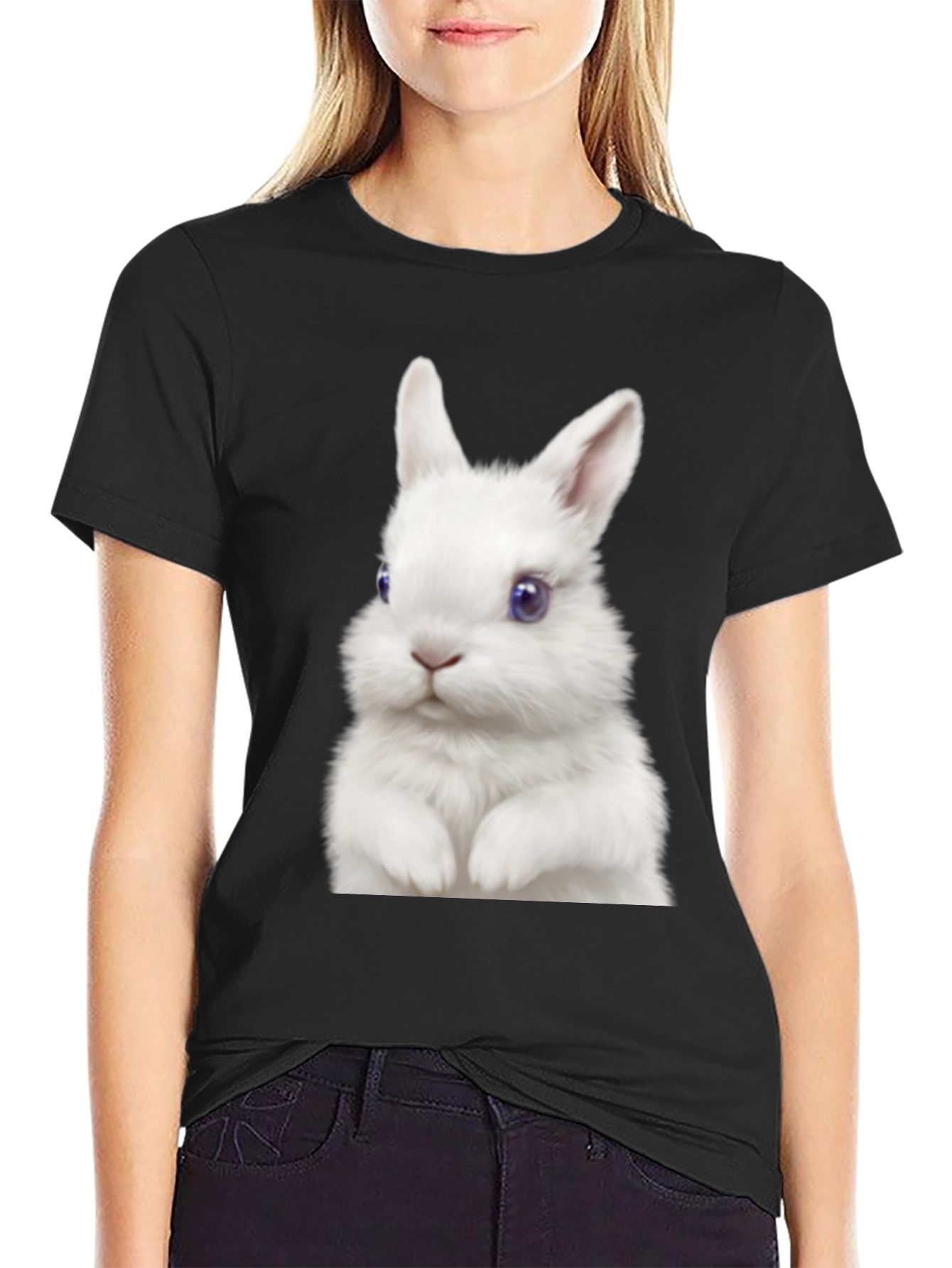 Bunny Graphic Black T-Shirt
