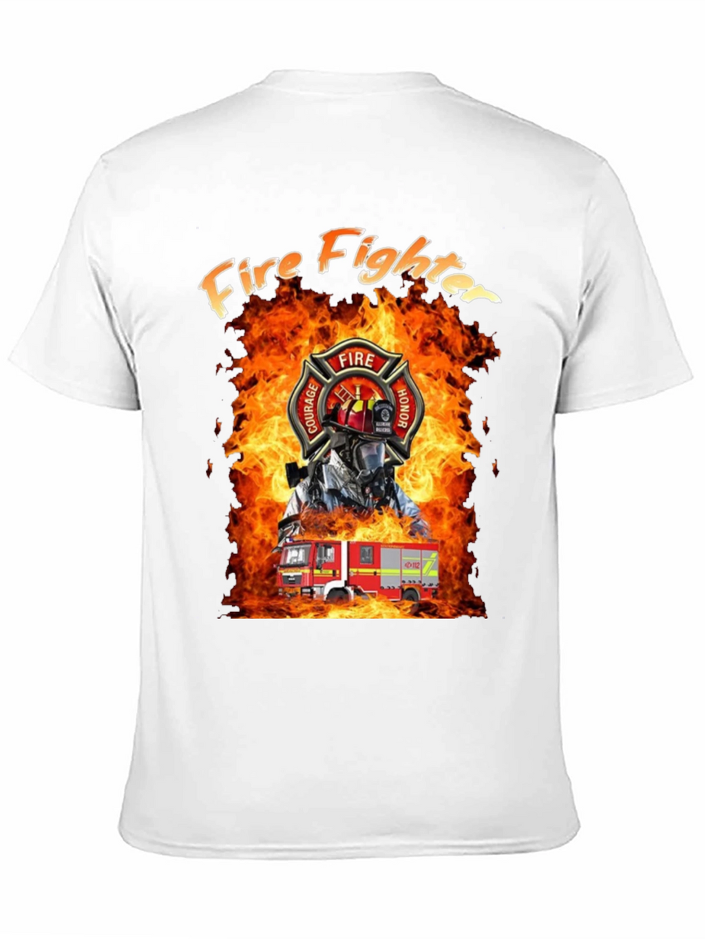 Firefighter T-Shirt - Courage Honor Fire Design
