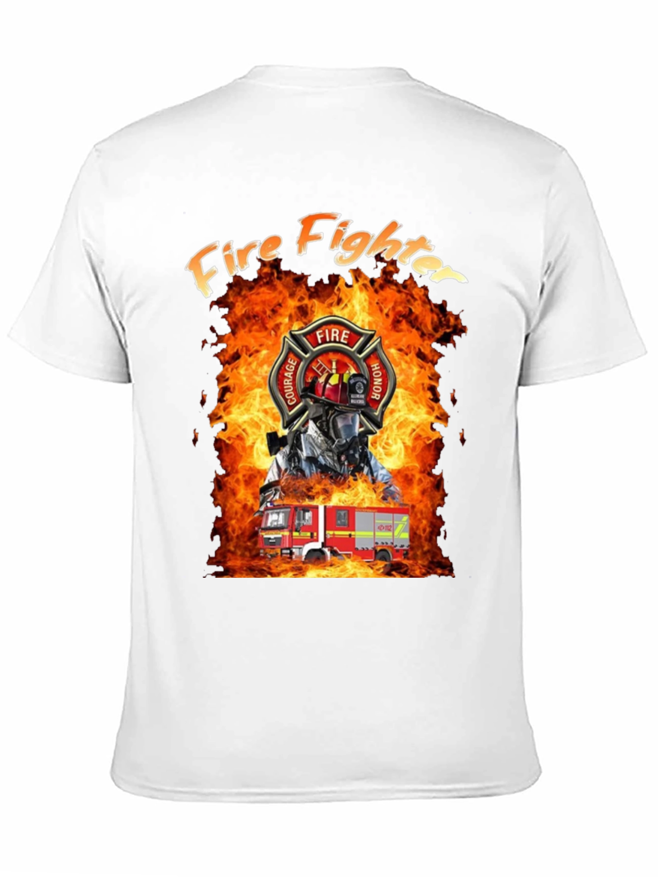 Firefighter T-Shirt - Courage Honor Fire Design