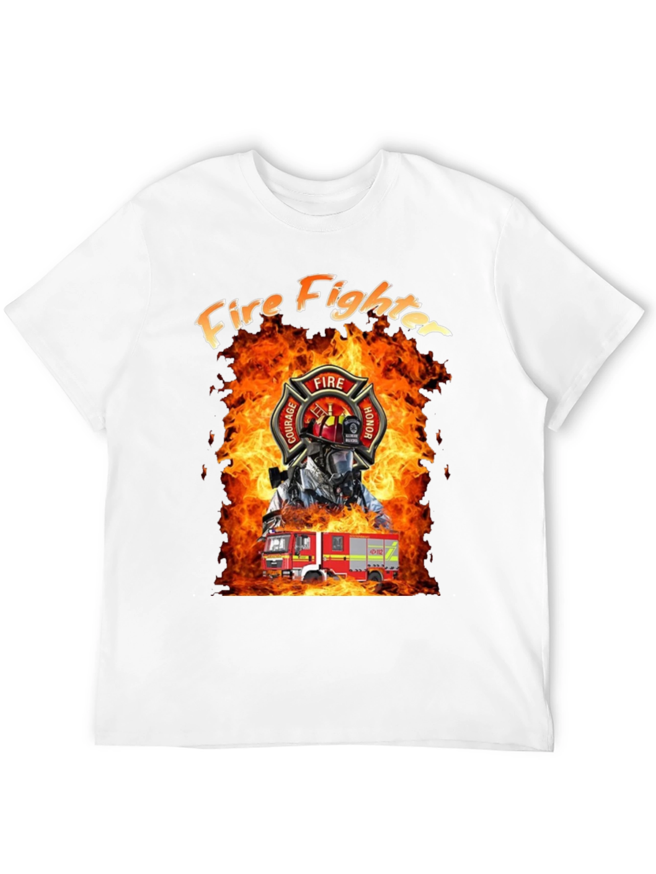 Firefighter T-Shirt - Courage Honor Fire Design