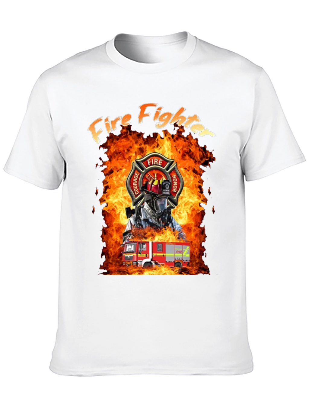 Firefighter T-Shirt - Courage Honor Fire Design