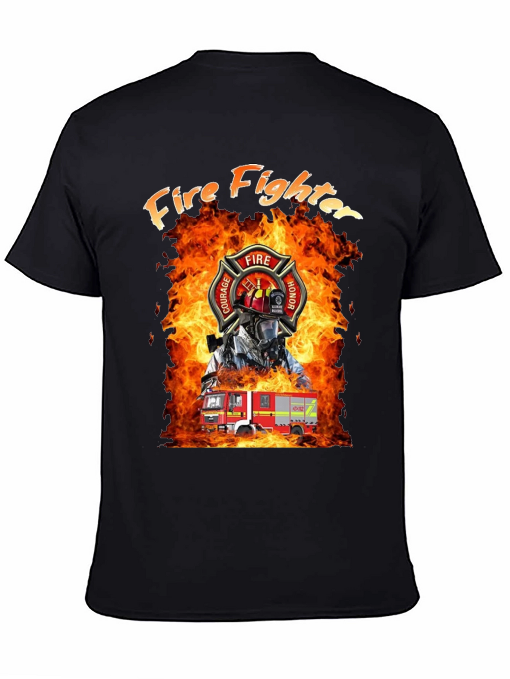 Firefighter T-Shirt - Courage Honor Fire Design