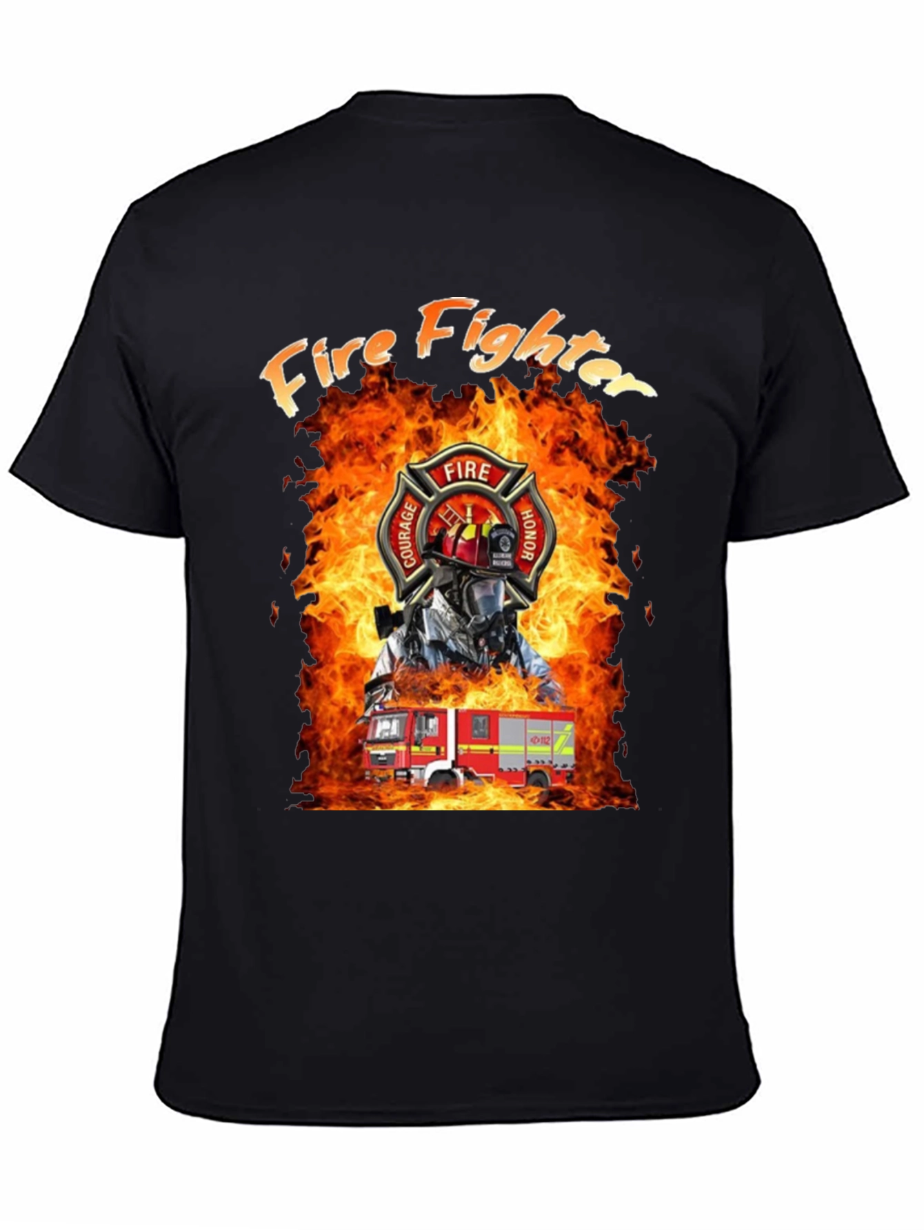Firefighter T-Shirt - Courage Honor Fire Design