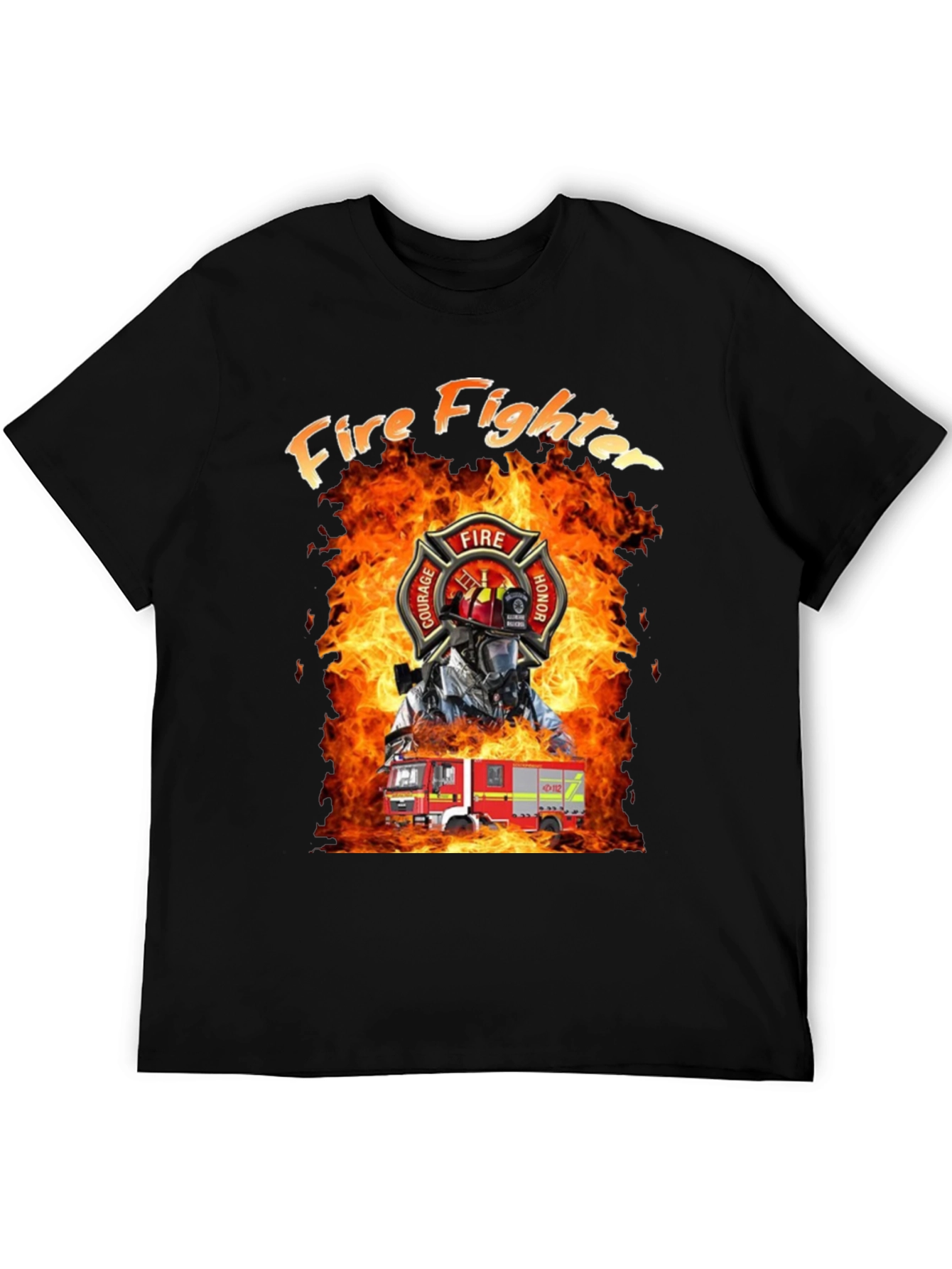 Firefighter T-Shirt - Courage Honor Fire Design