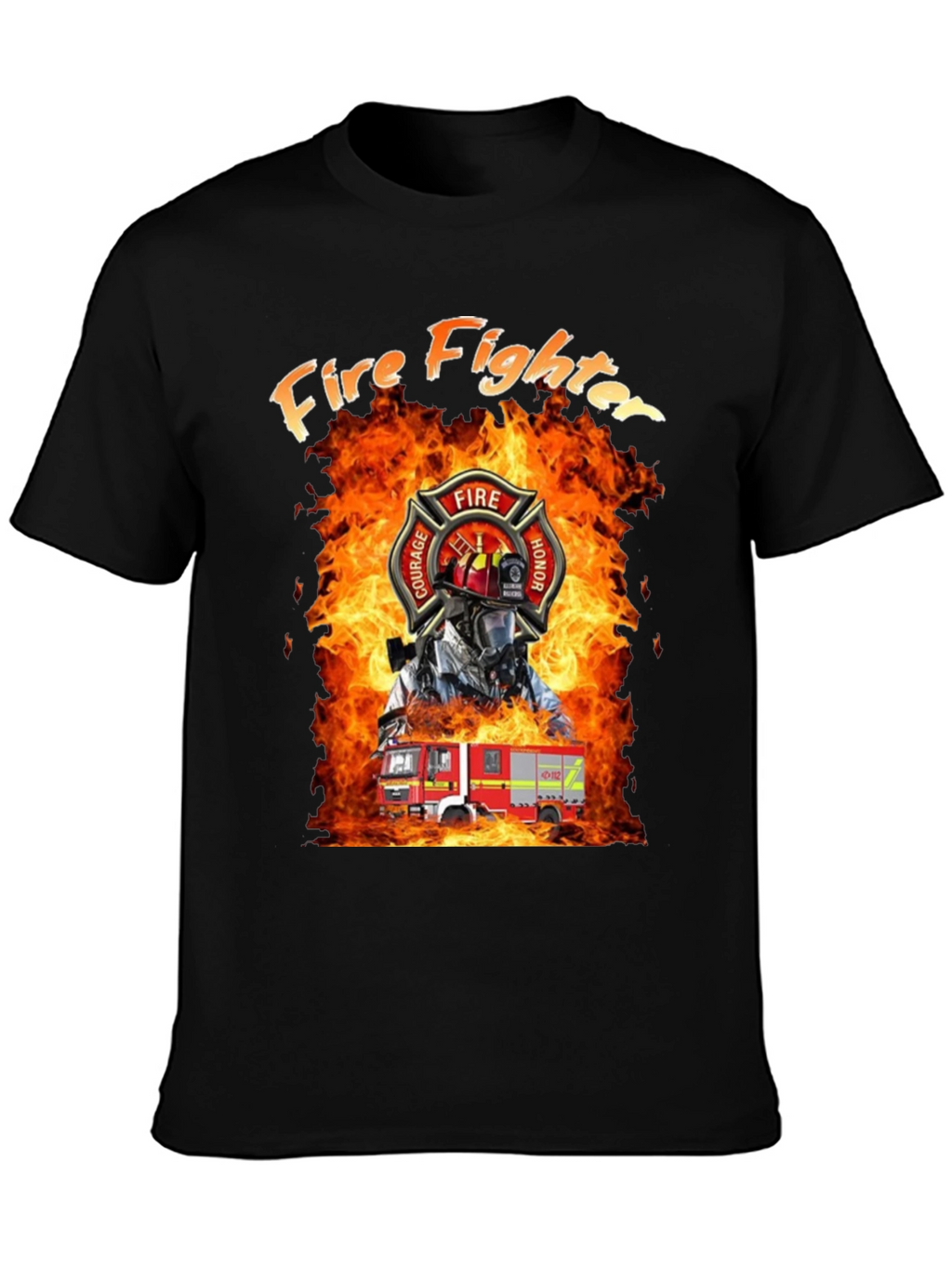 Firefighter T-Shirt - Courage Honor Fire Design