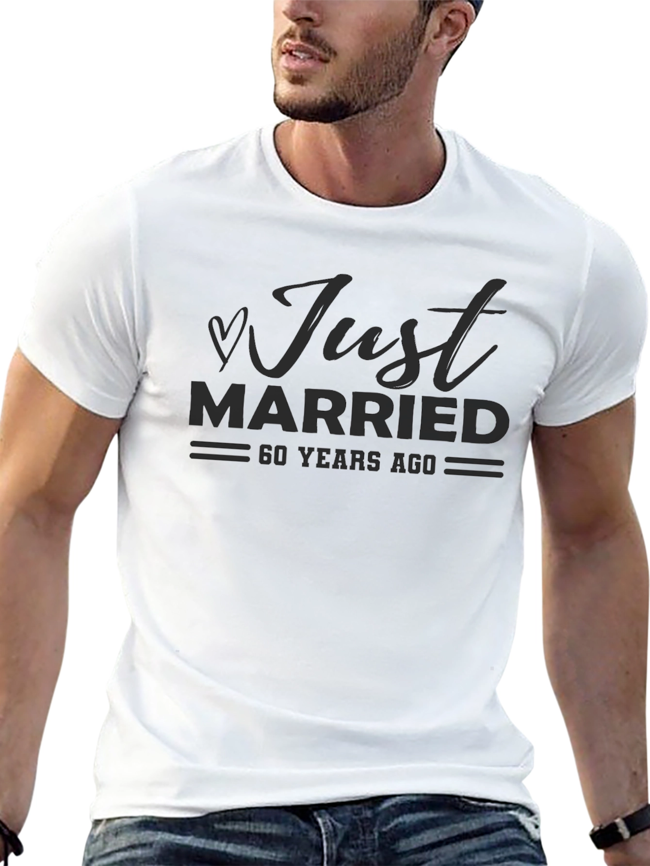 Just Married 60 Years Ago Black T-Shirt