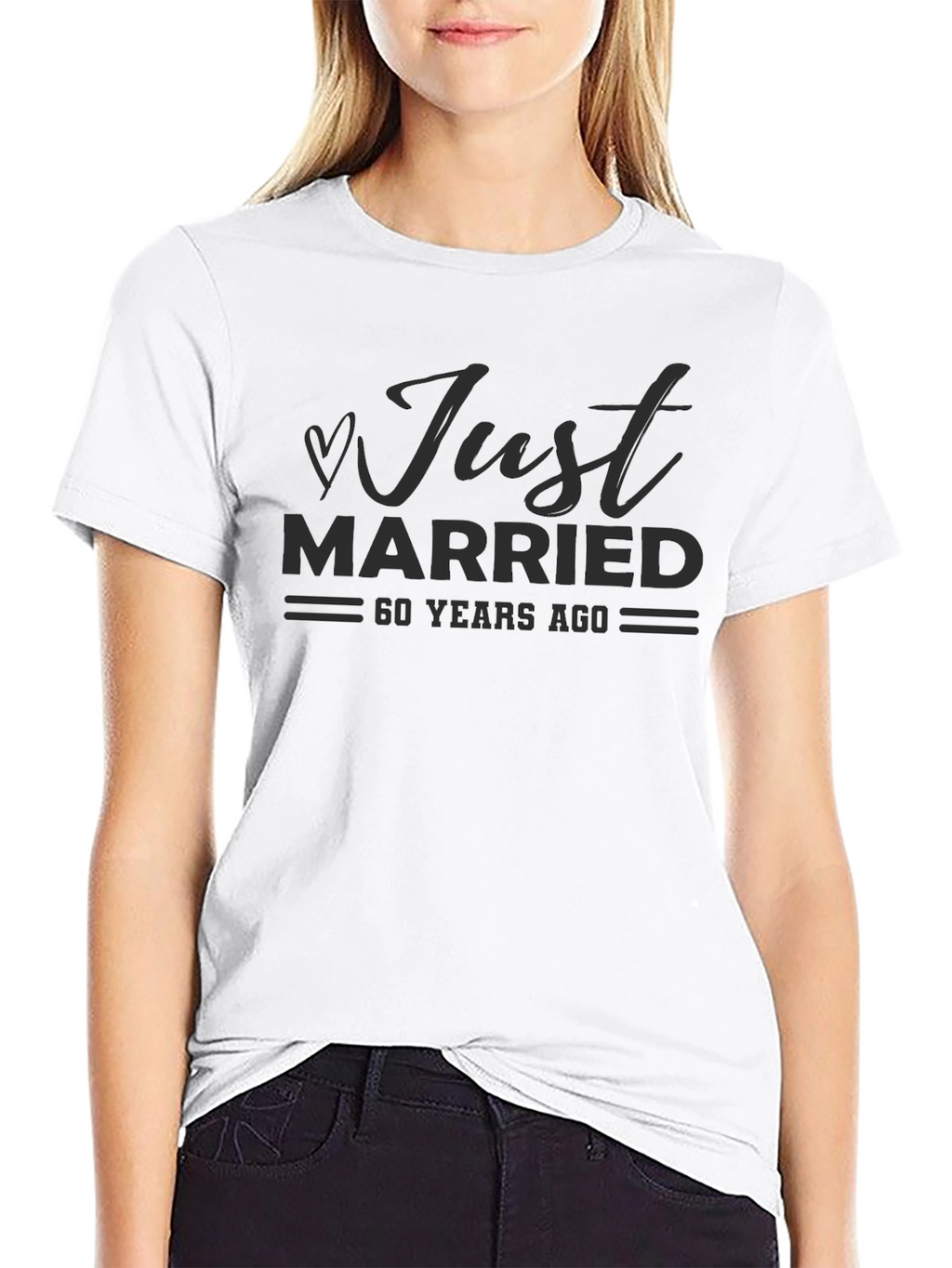Just Married 60 Years Ago Black T-Shirt