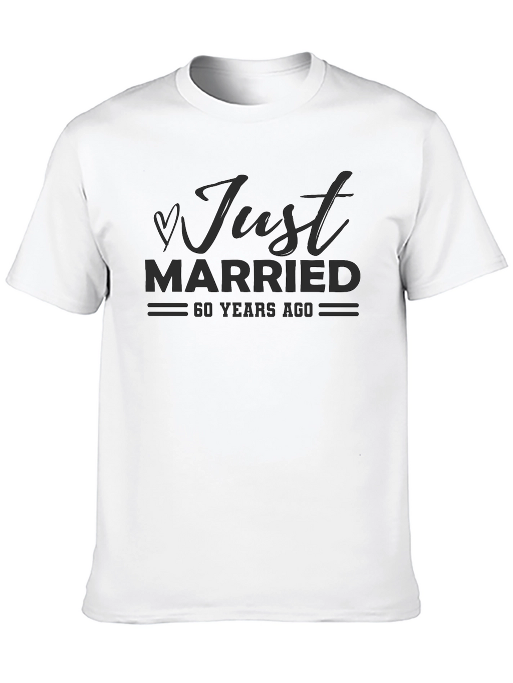 Just Married 60 Years Ago Black T-Shirt