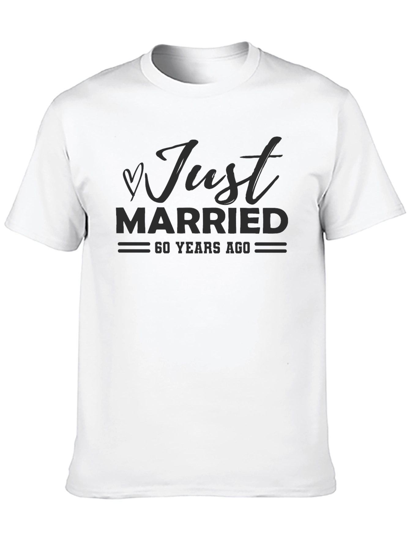 Just Married 60 Years Ago Black T-Shirt