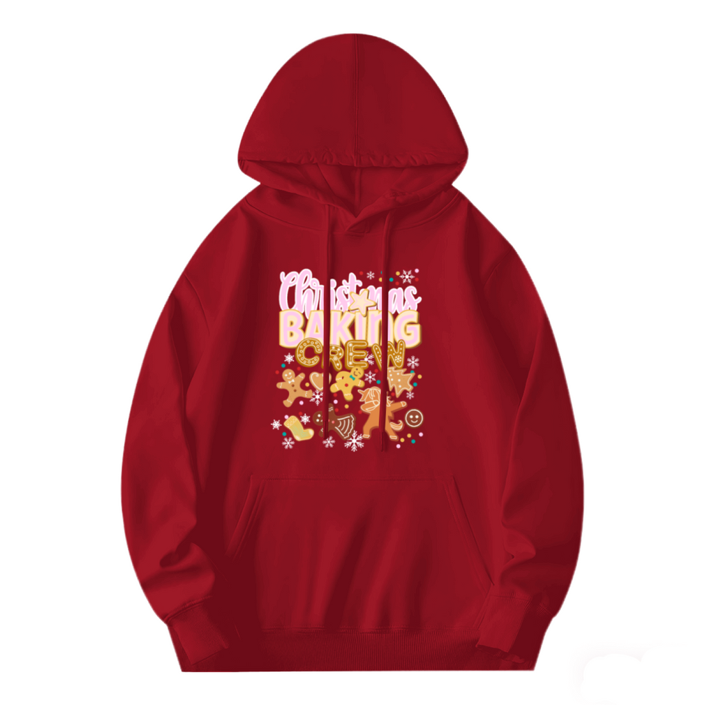 Christmas Baking Crew Hoodie - Holiday Kitchen Graphic Sweatshirt for Bakers