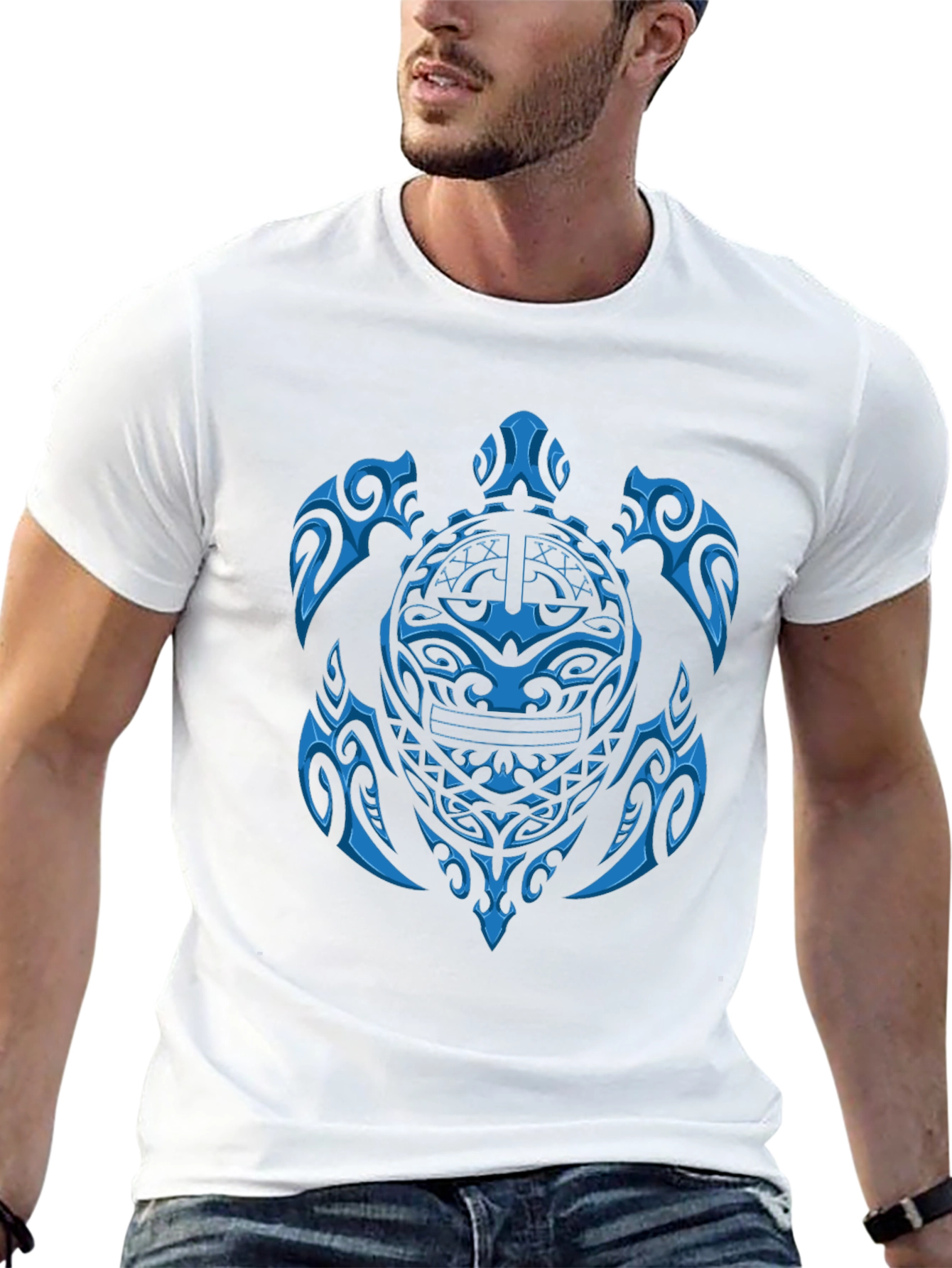 Tribal Turtle Graphic Tee - Black Casual Shirt