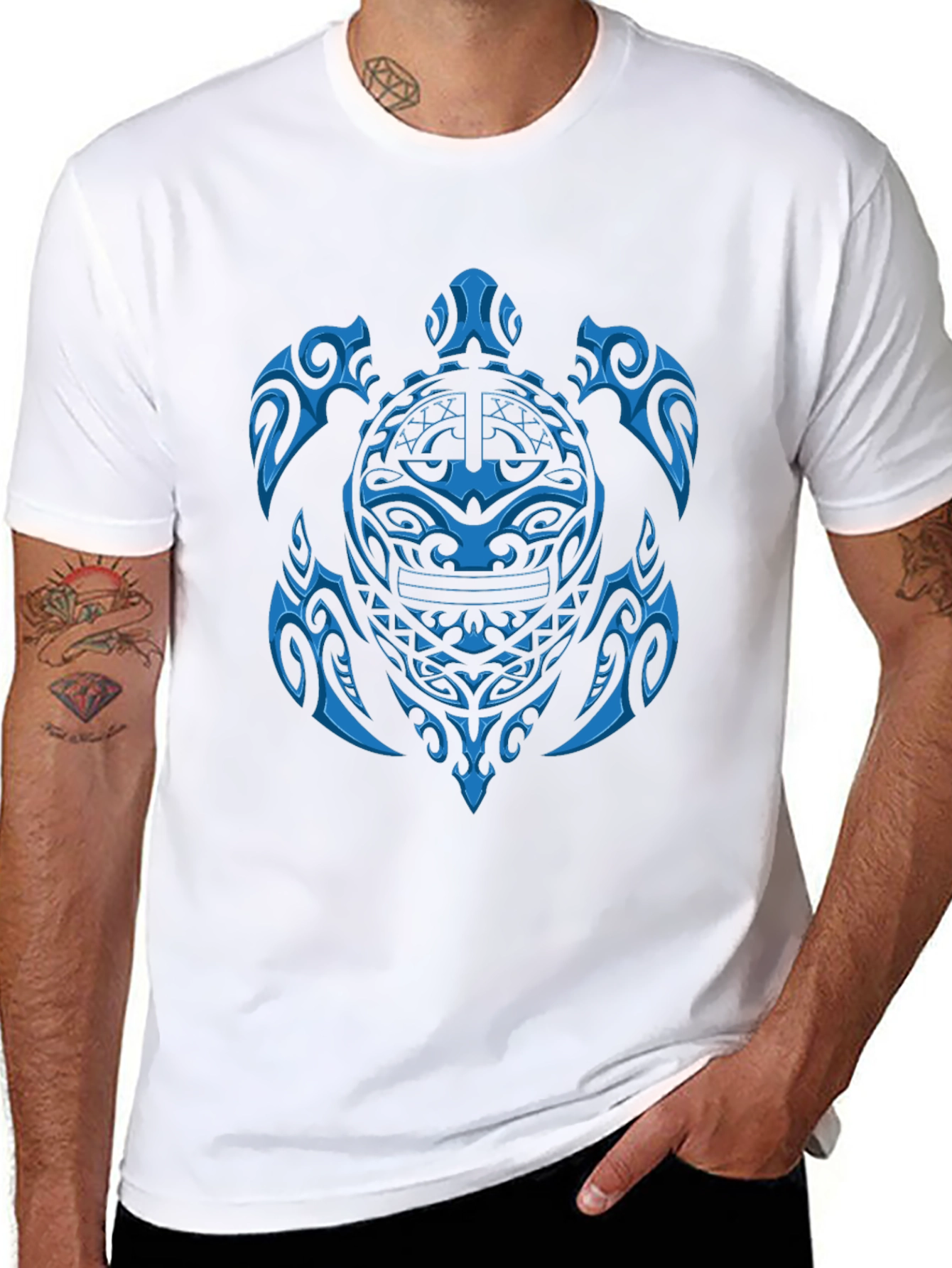Tribal Turtle Graphic Tee - Black Casual Shirt