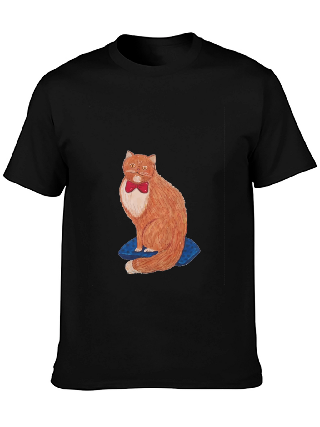 Cat with Bowtie Black T-Shirt