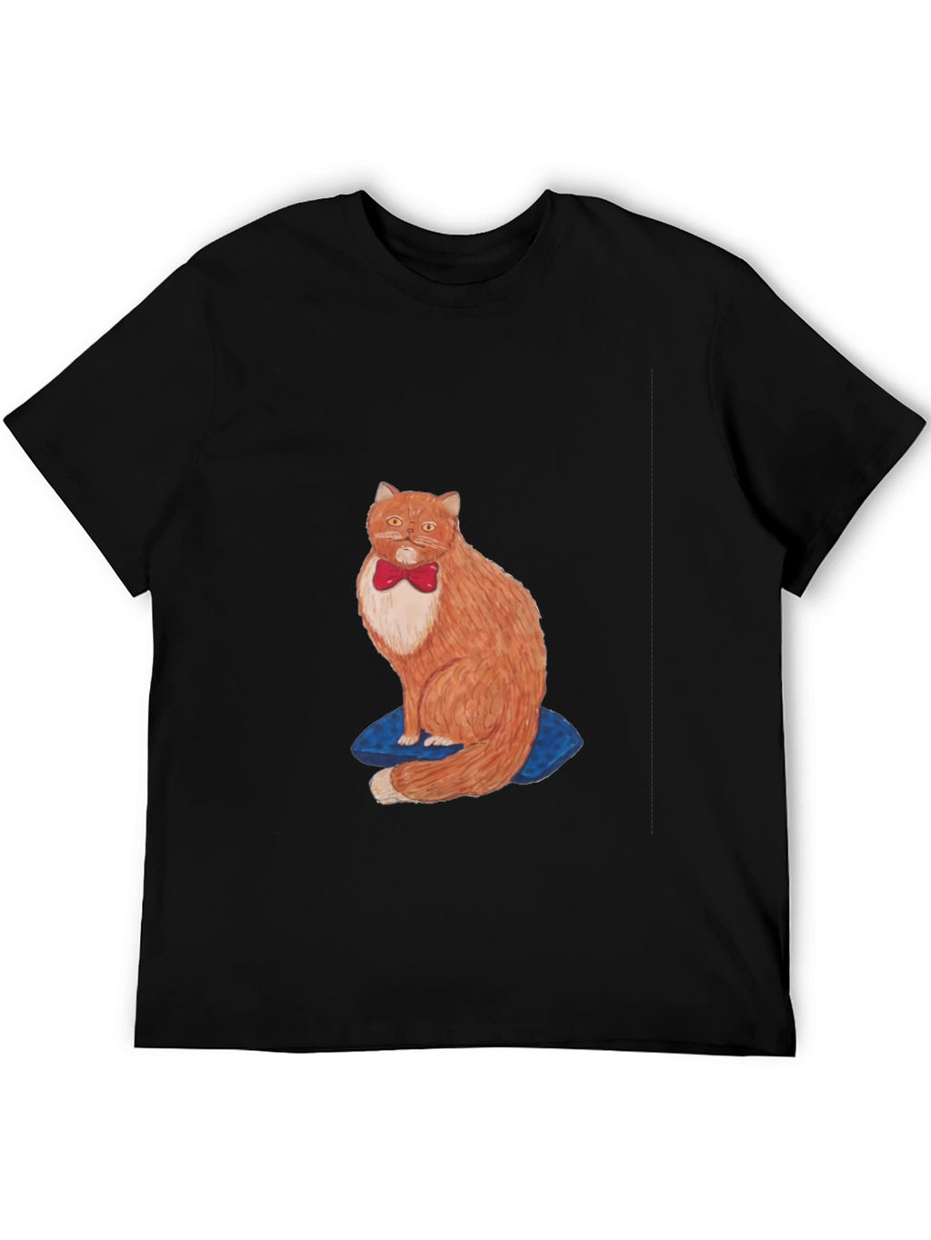 Cat with Bowtie Black T-Shirt