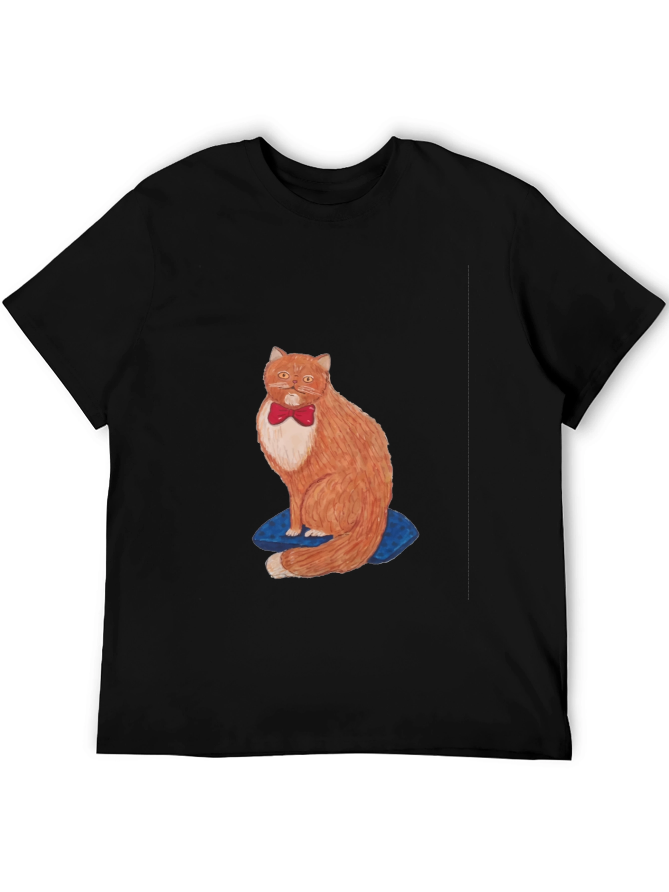 Cat with Bowtie Black T-Shirt