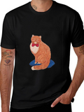 Cat with Bowtie Black T-Shirt