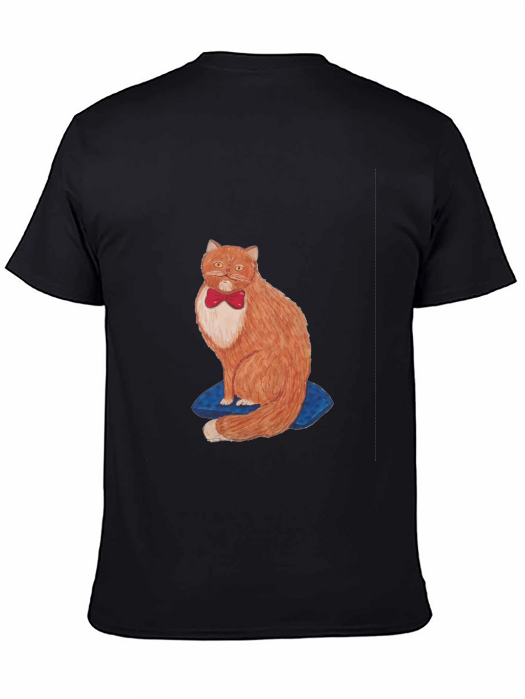 Cat with Bowtie Black T-Shirt