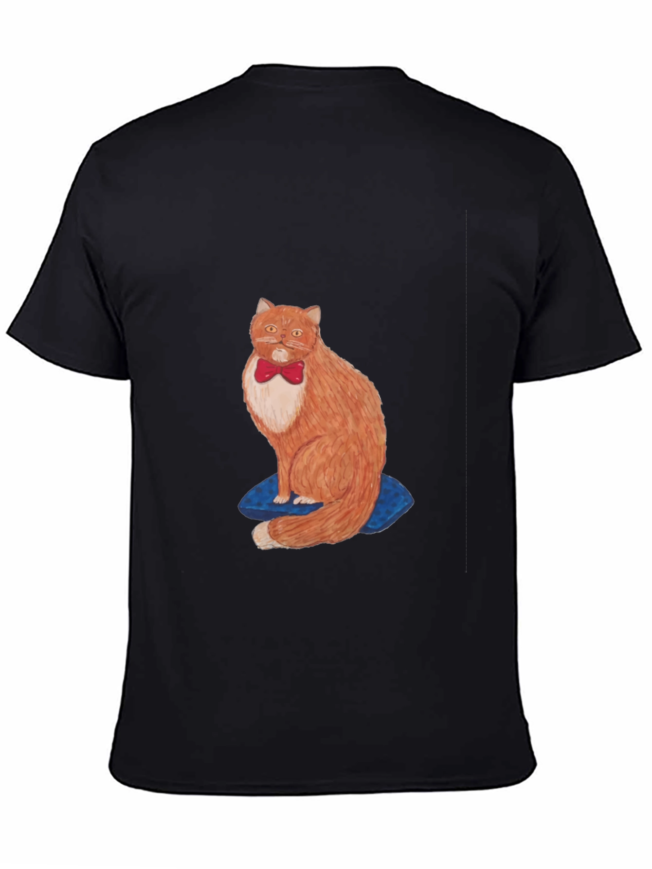 Cat with Bowtie Black T-Shirt