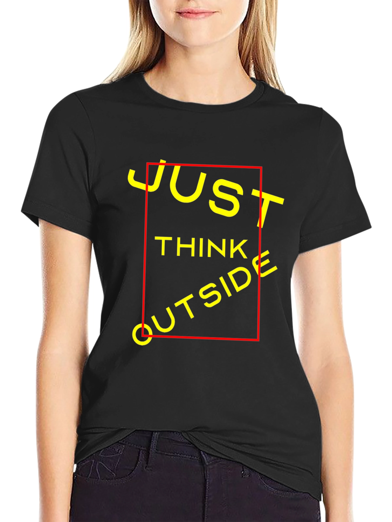 Just Think Outside T-Shirt - Black Crew Neck