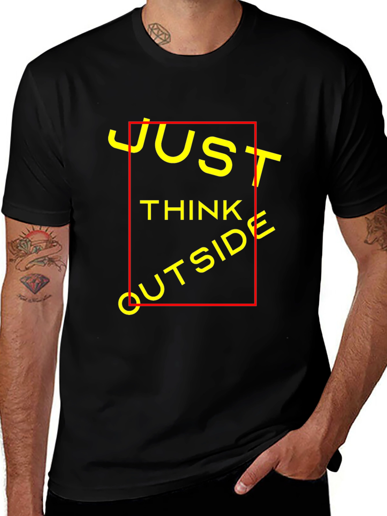Just Think Outside T-Shirt - Black Crew Neck