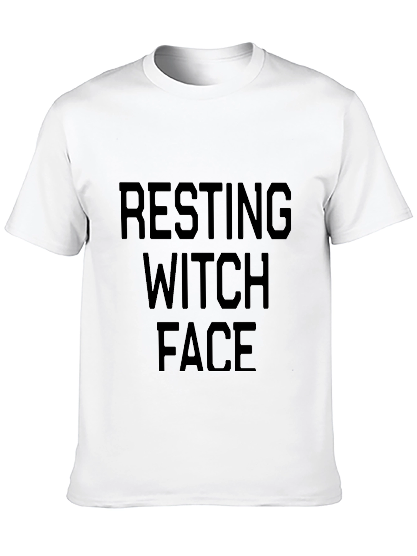 Resting Witch Face Graphic T-Shirt - Black