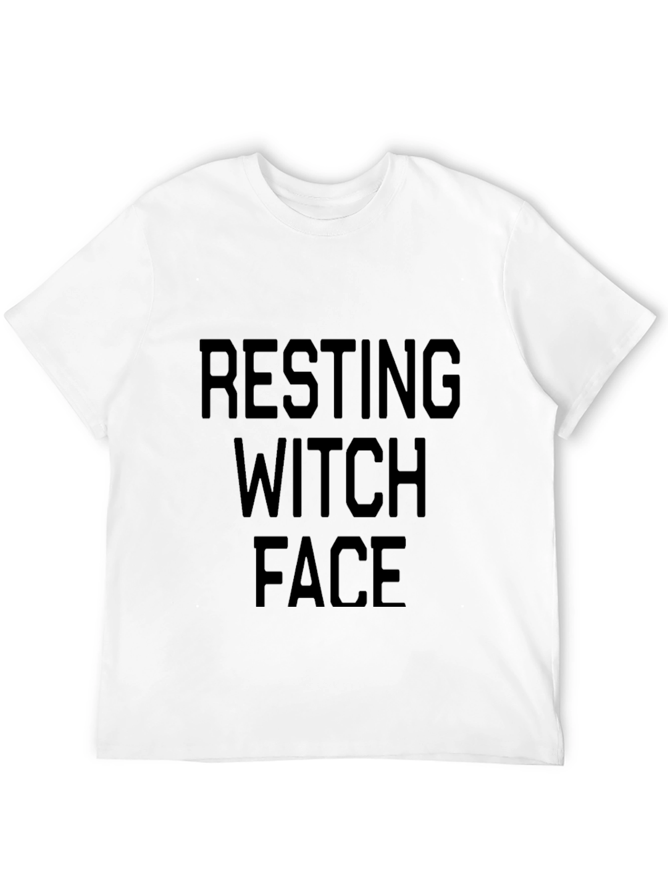 Resting Witch Face Graphic T-Shirt - Black