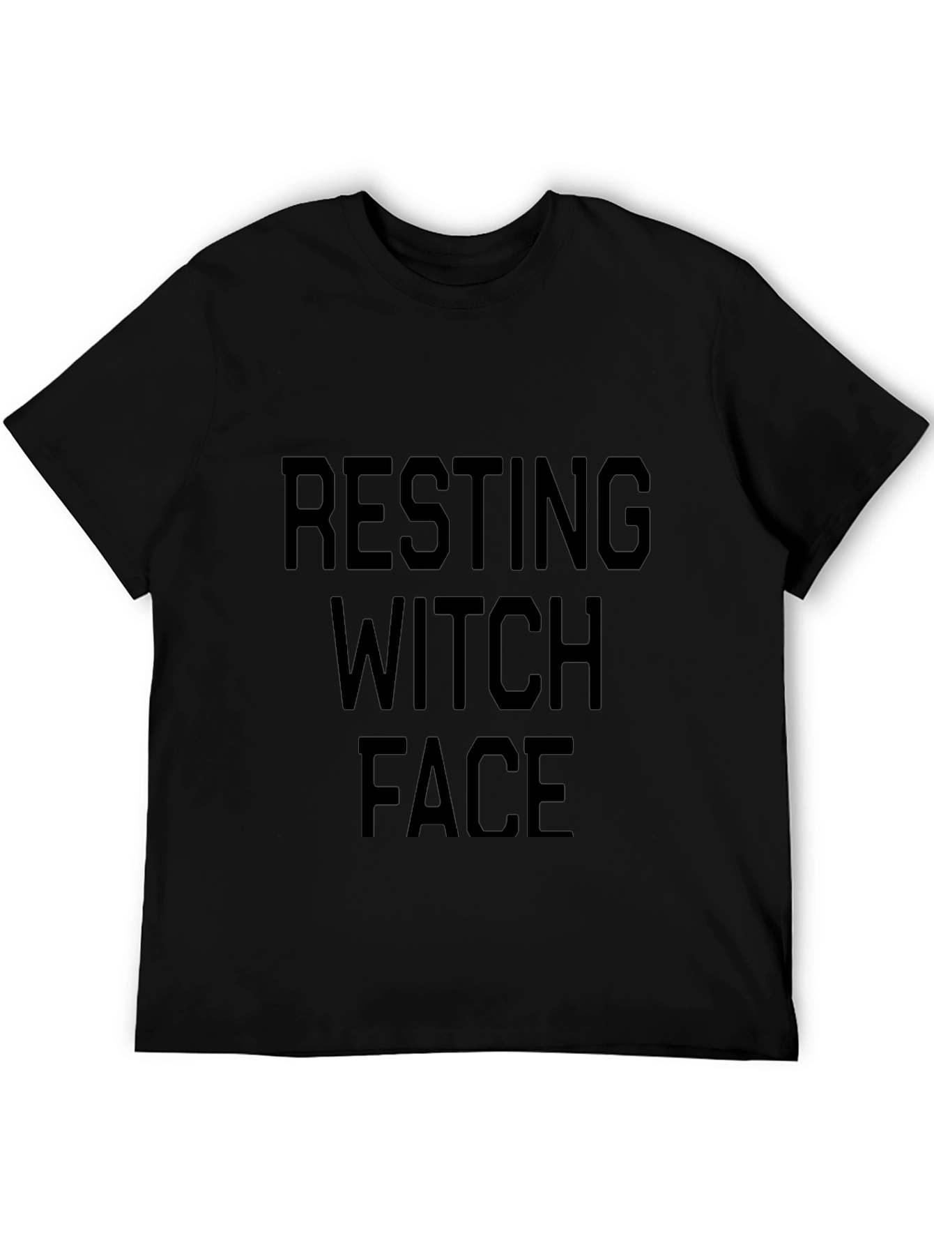 Resting Witch Face Graphic T-Shirt - Black