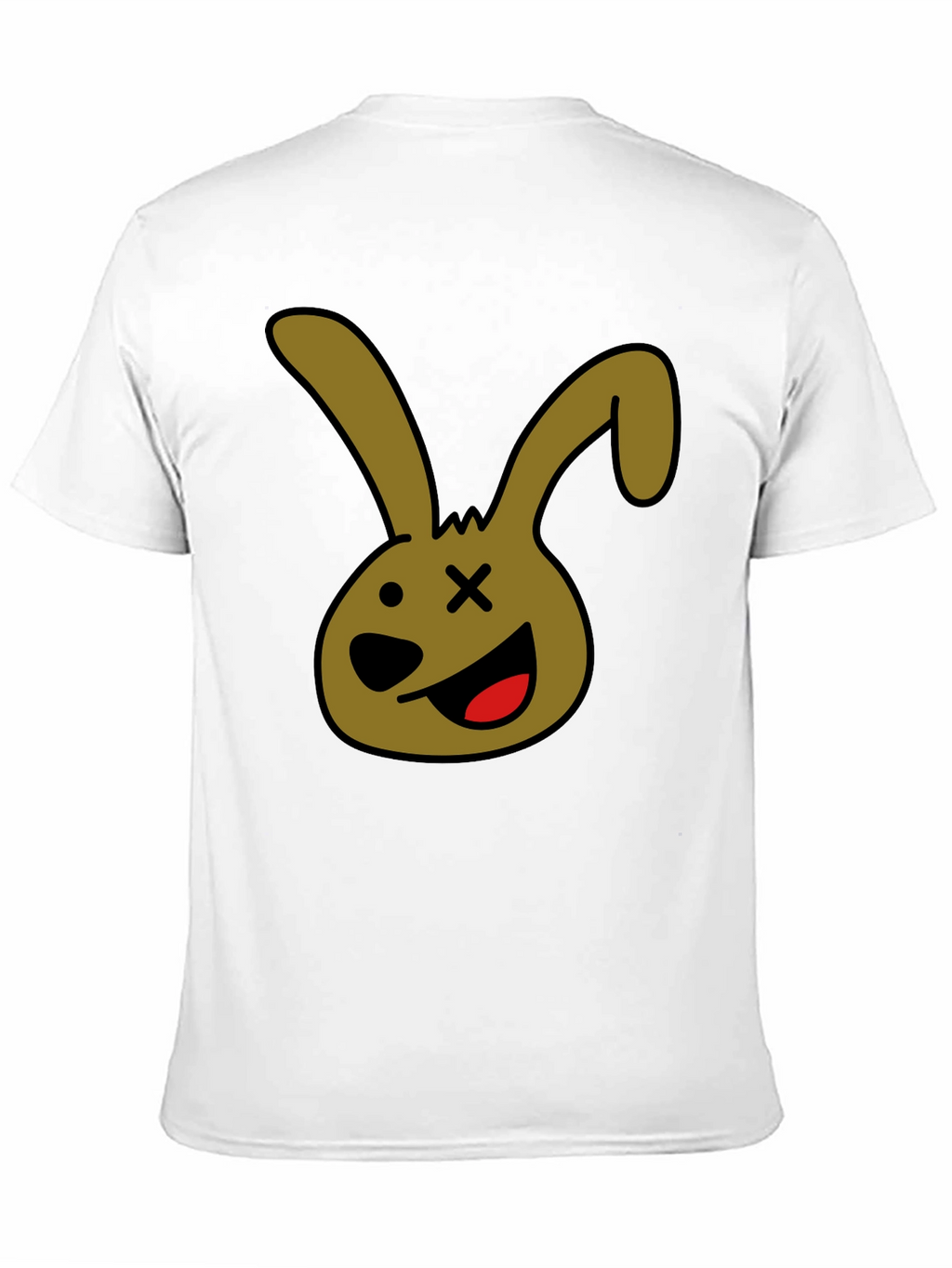 Cartoon Bunny Graphic Tee - Black Unisex T-Shirt
