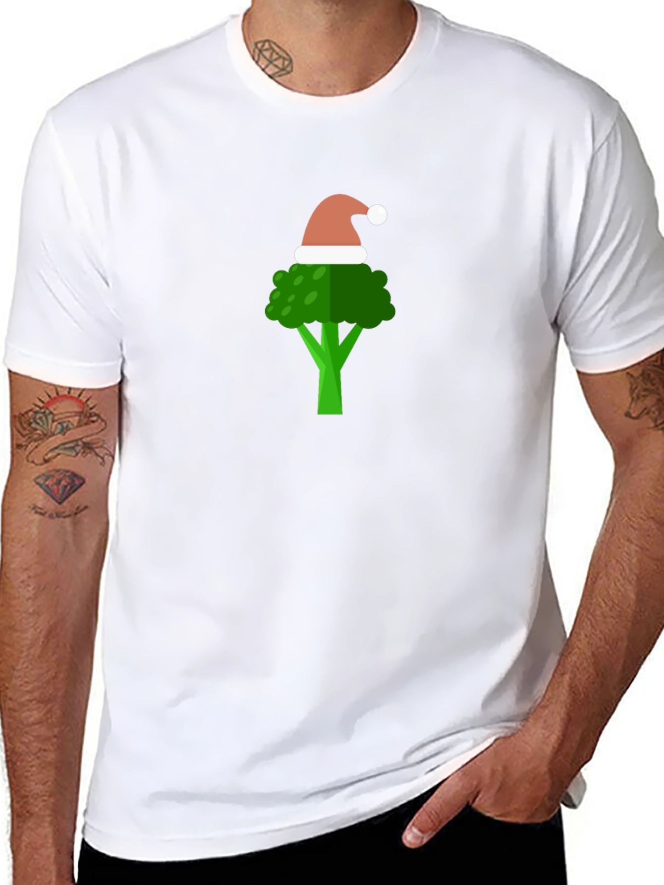 Festive Broccoli T-Shirt - Holiday Humor Tee