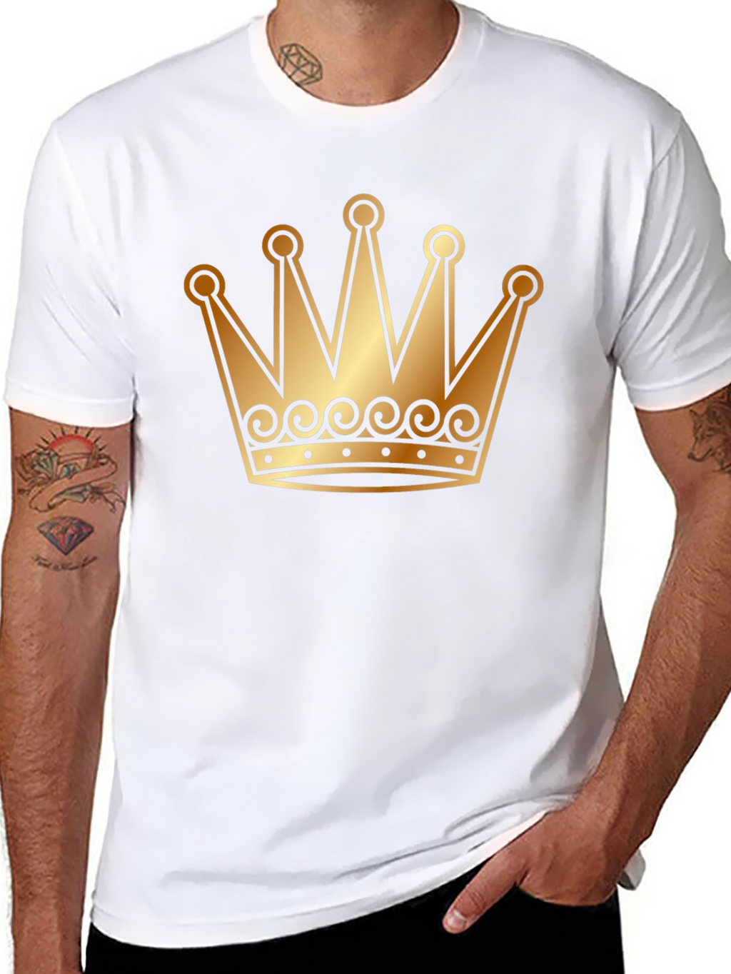 Golden Crown Graphic T-Shirt - Black Tee