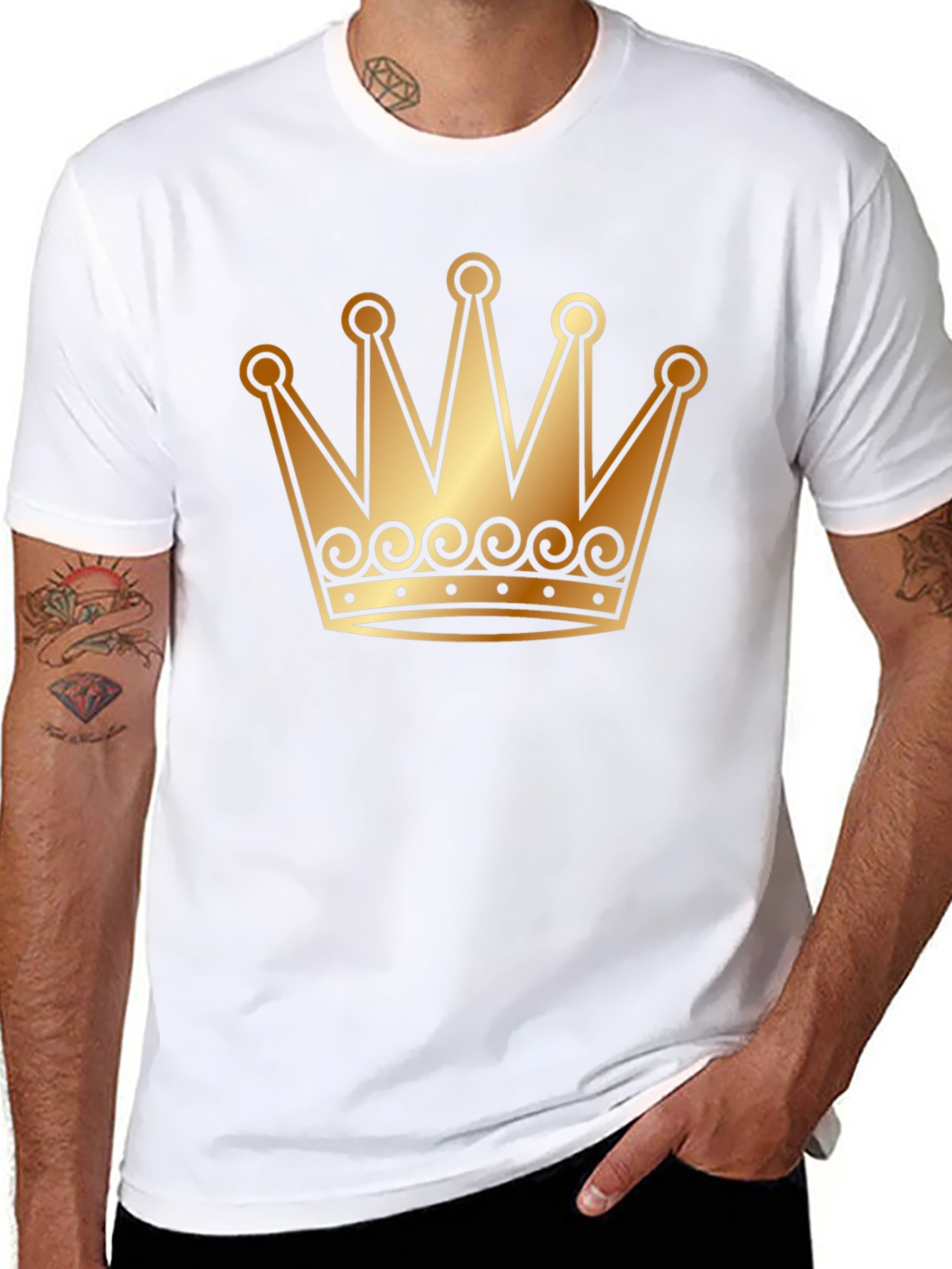 Golden Crown Graphic T-Shirt - Black Tee