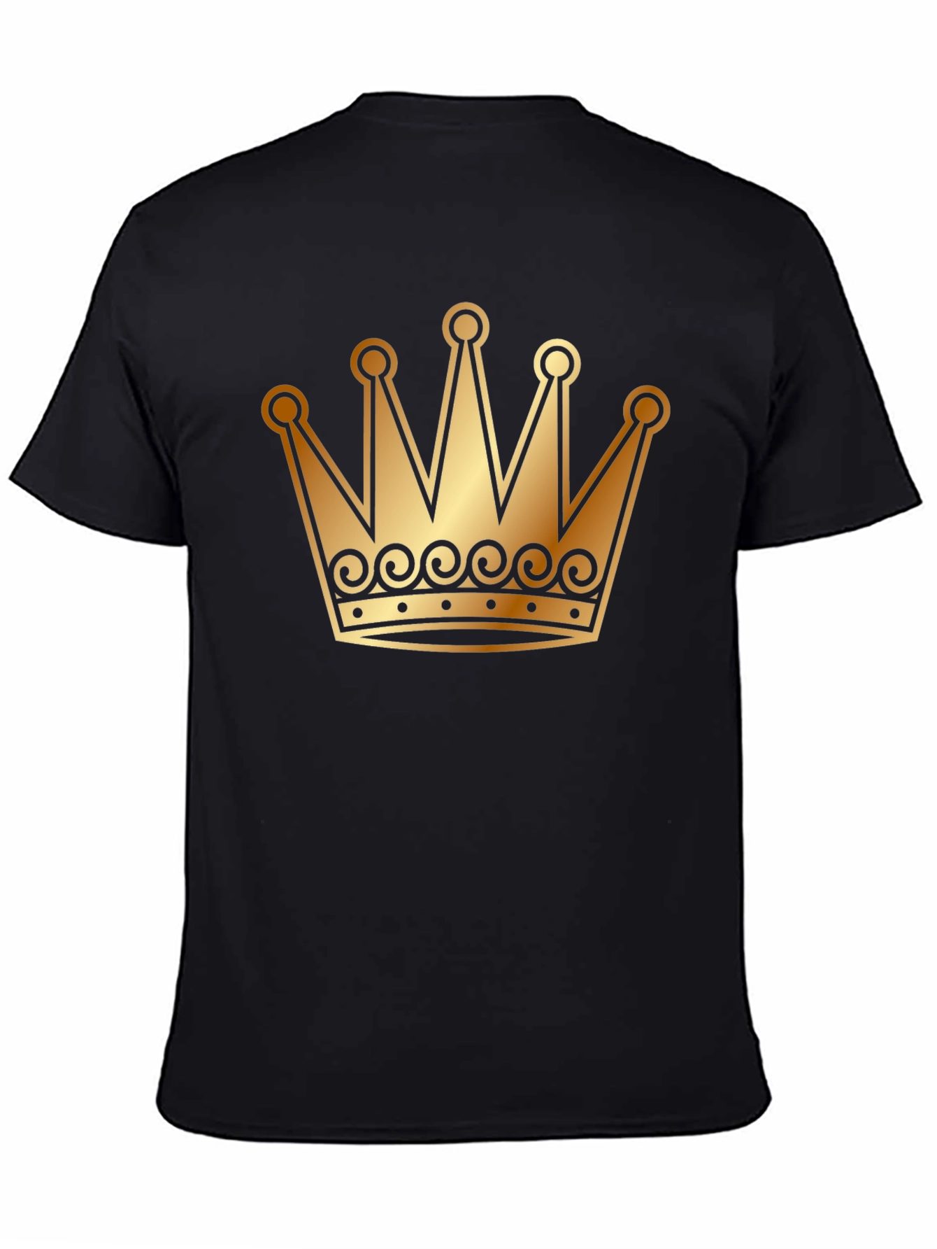 Golden Crown Graphic T-Shirt - Black Tee