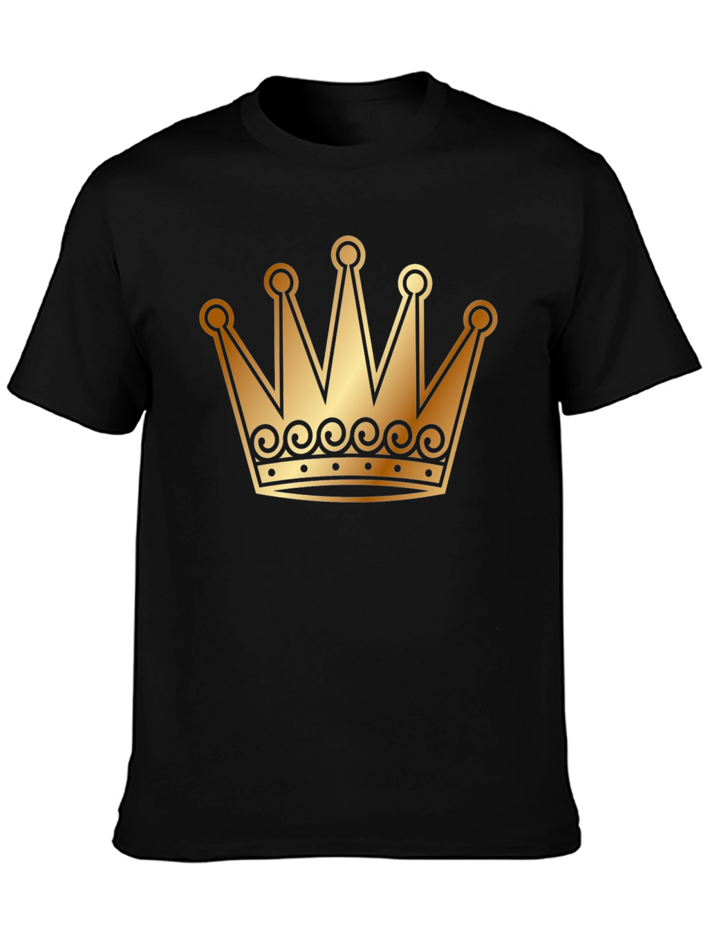 Golden Crown Graphic T-Shirt - Black Tee