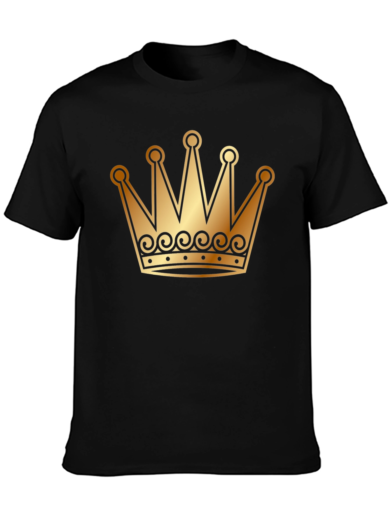 Golden Crown Graphic T-Shirt - Black Tee