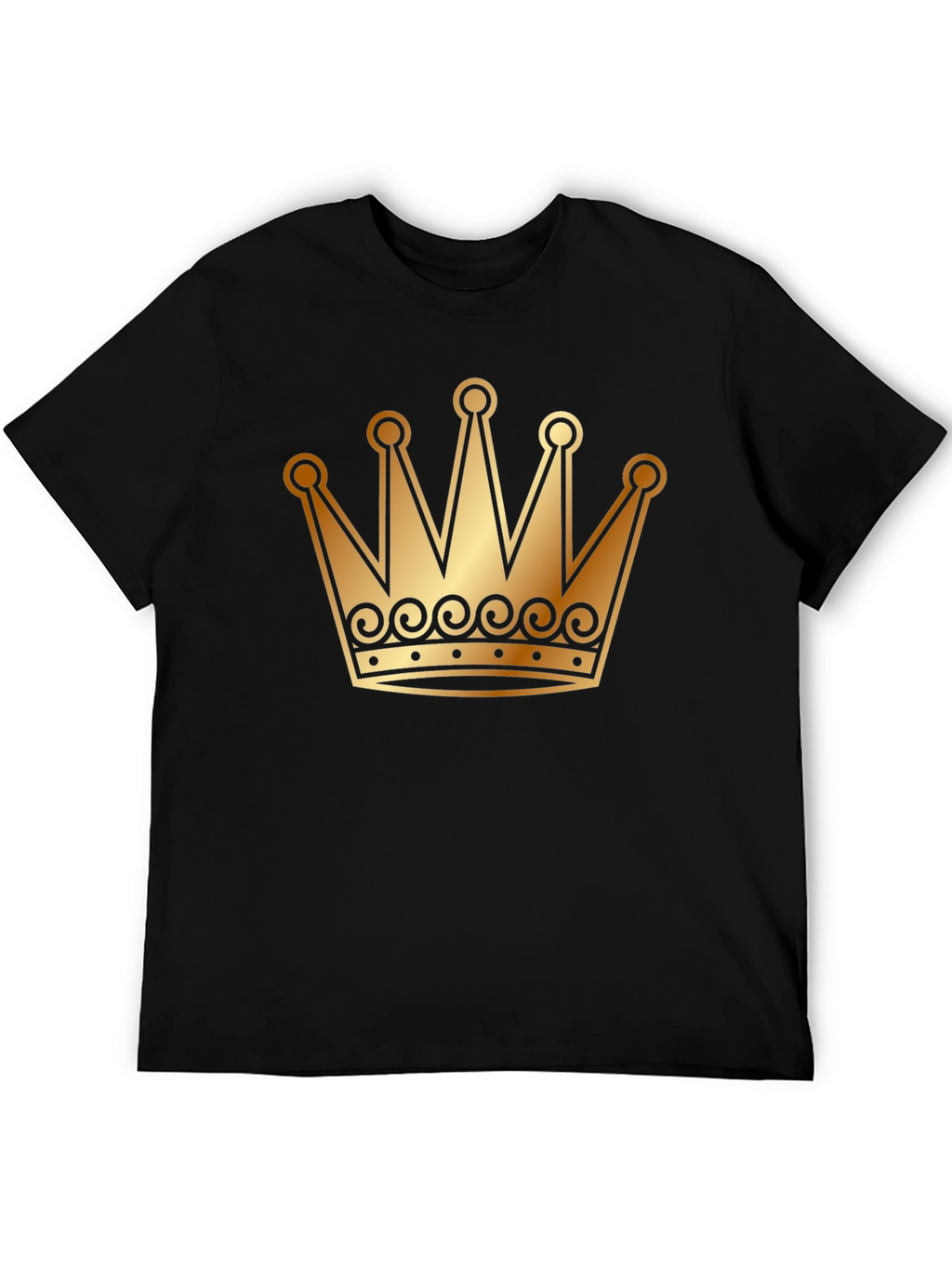 Golden Crown Graphic T-Shirt - Black Tee