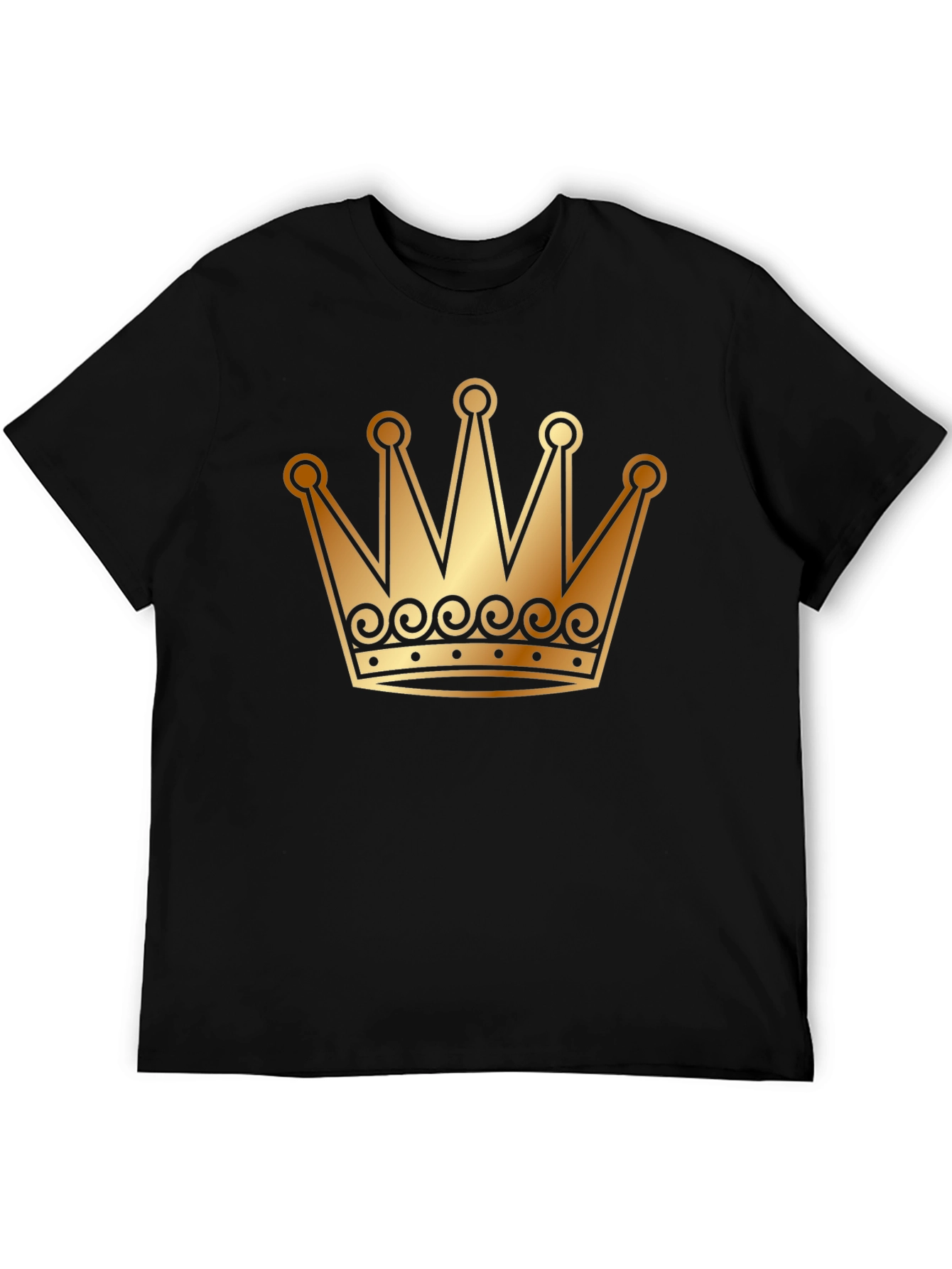 Golden Crown Graphic T-Shirt - Black Tee