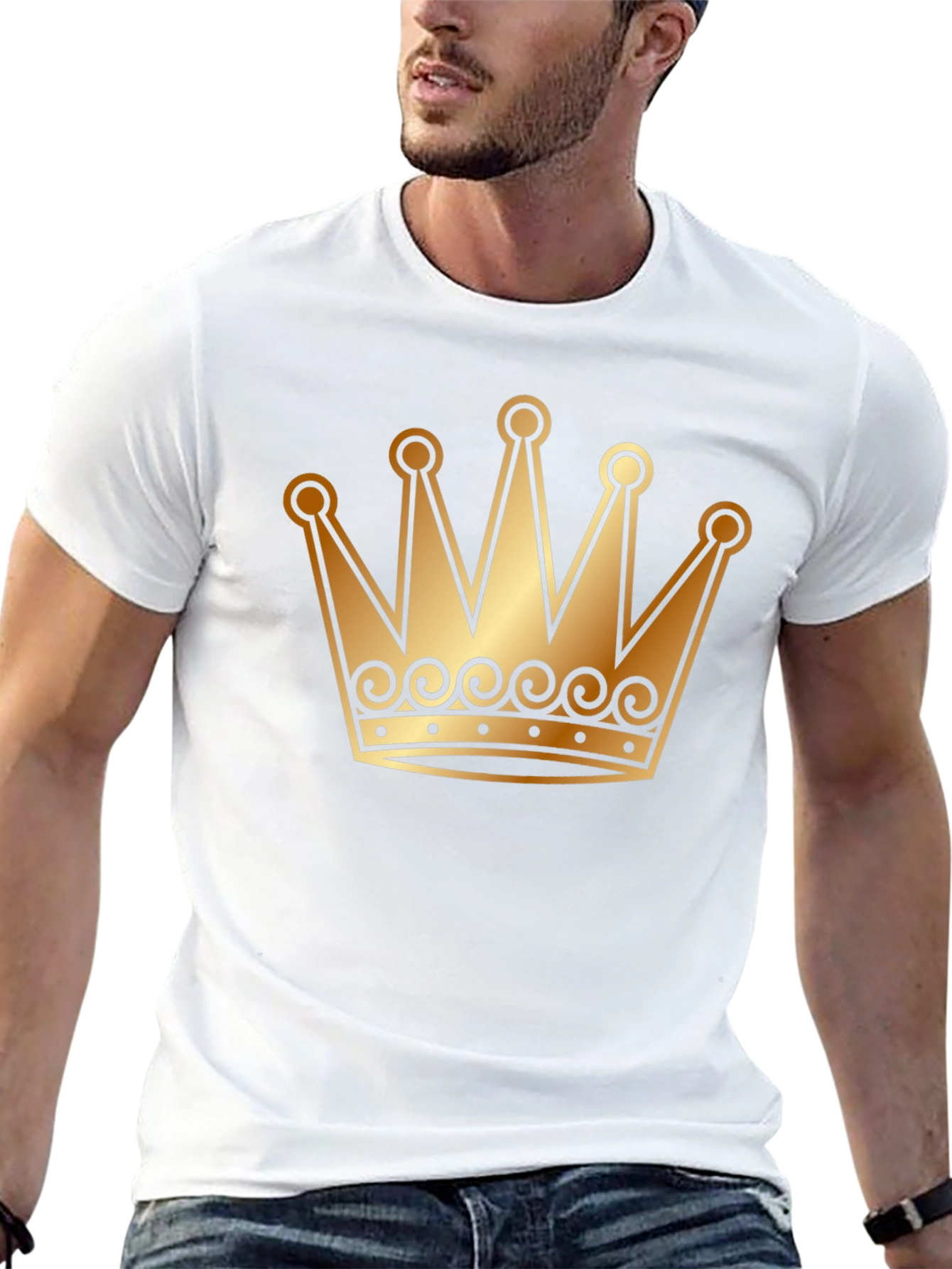Golden Crown Graphic T-Shirt - Black Tee