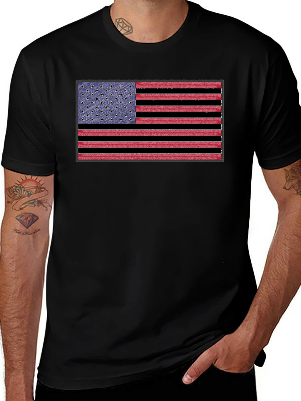 American Flag Graphic Tee - Patriotic Style