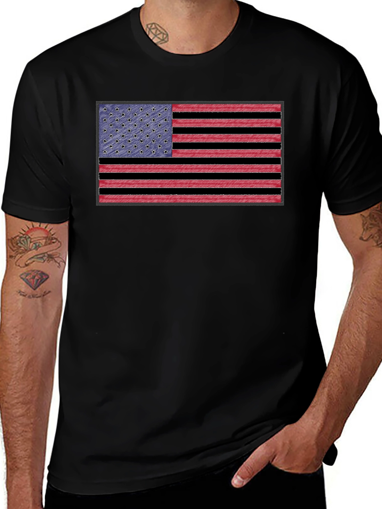 American Flag Graphic Tee - Patriotic Style