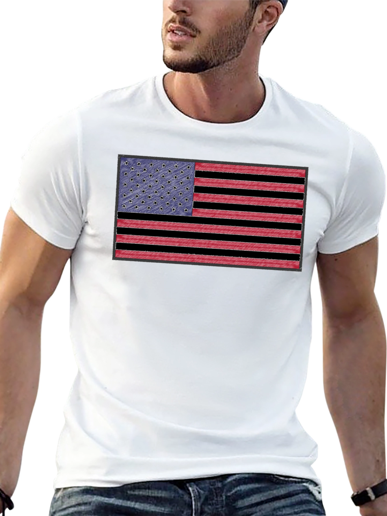 American Flag Graphic Tee - Patriotic Style