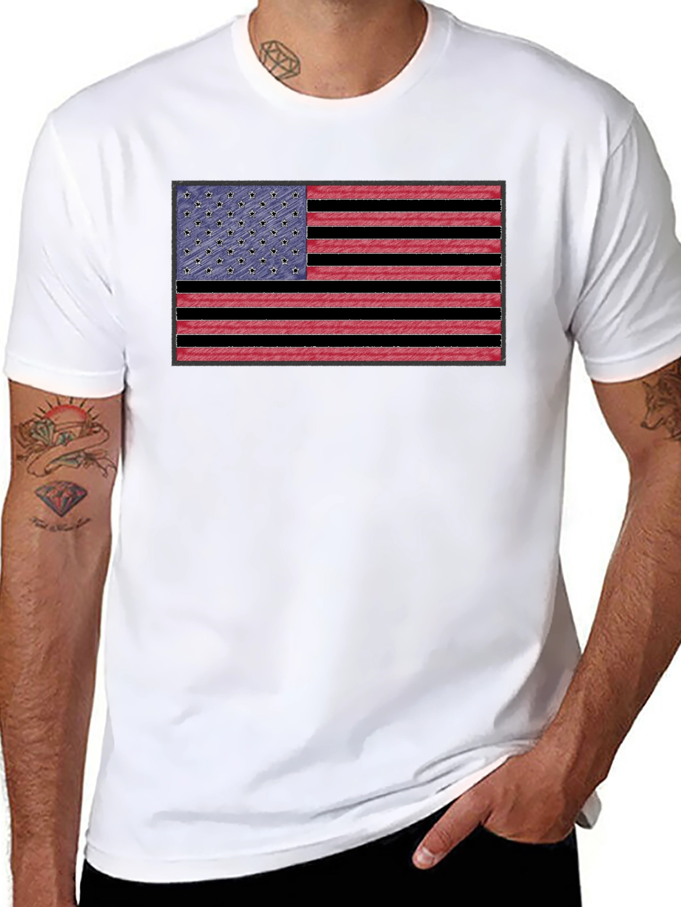 American Flag Graphic Tee - Patriotic Style