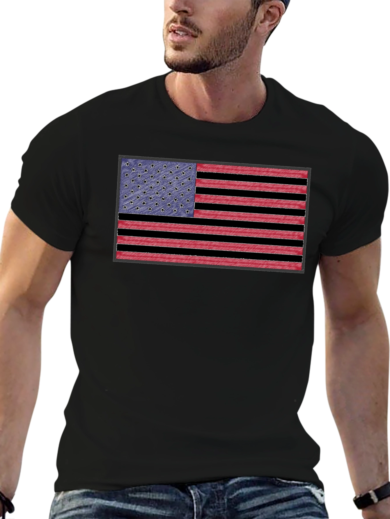 American Flag Graphic Tee - Patriotic Style