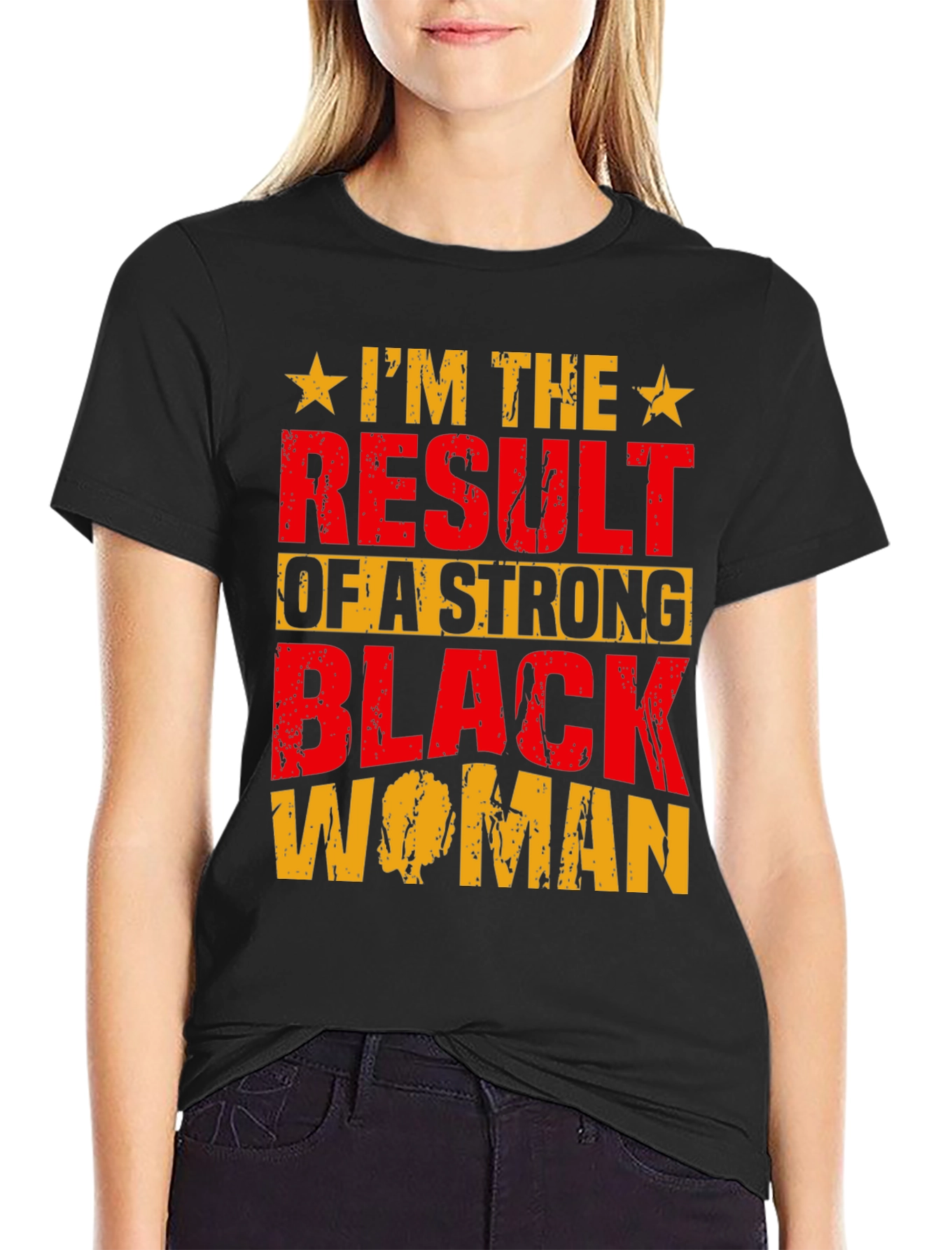 Strong Black Woman Graphic Tee - Black