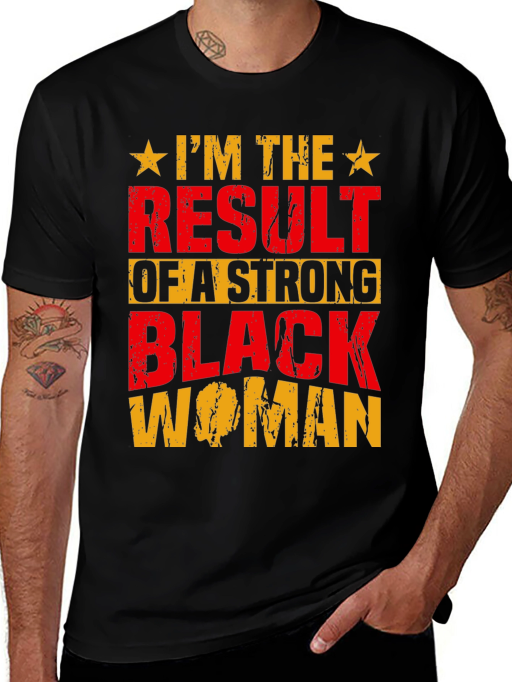 Strong Black Woman Graphic Tee - Black